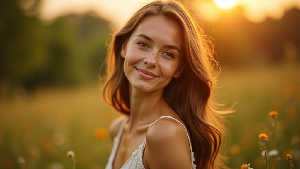 Macro photography specialist woman, portrait from chest up, professional outdoor setting, natural light